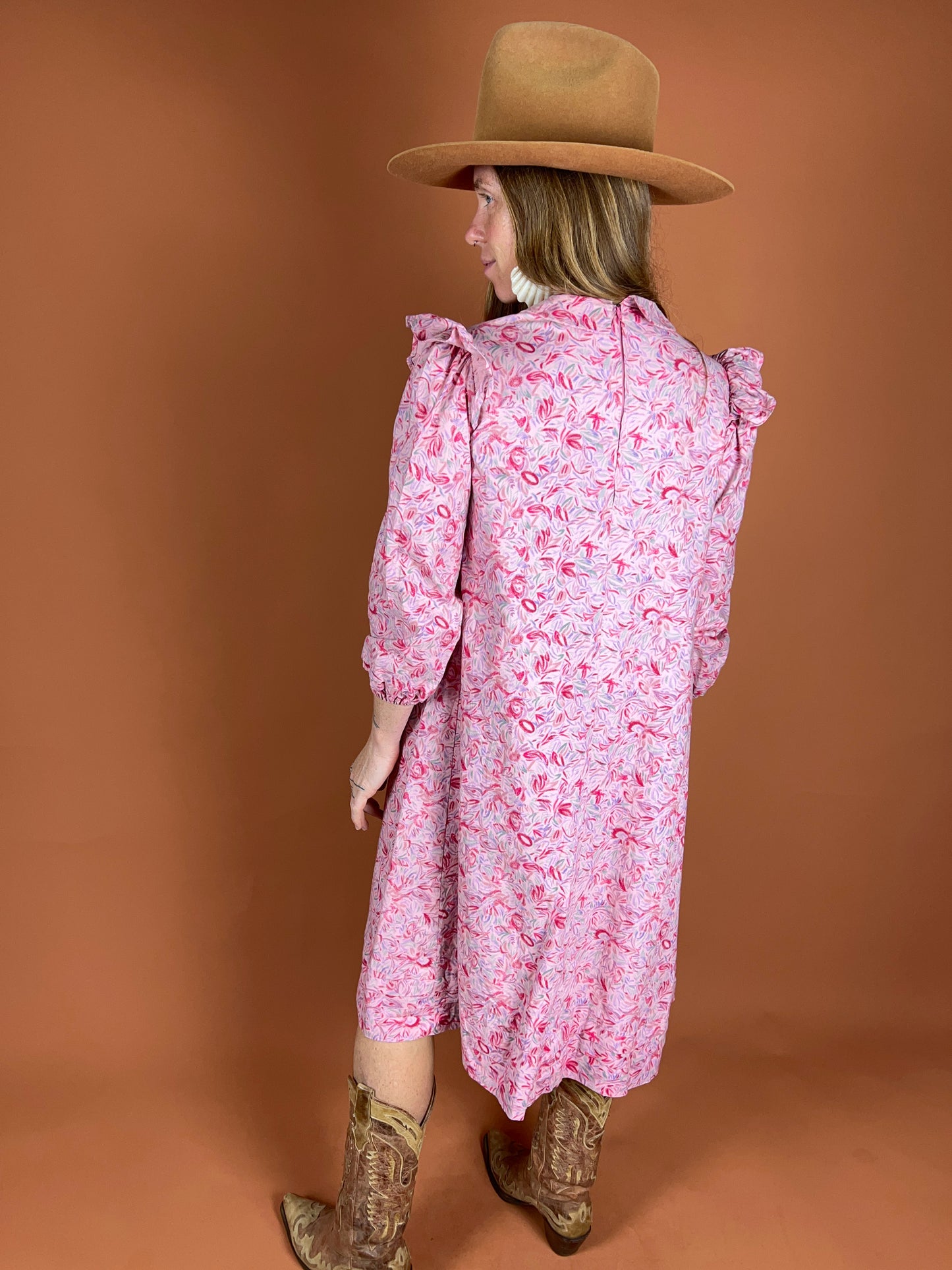 VINTAGE 60's Cotton Prairie Dress 6-8