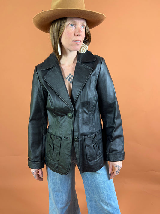 VINTAGE 90's Leather Jacket 8
