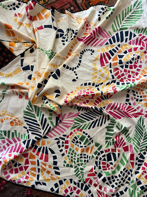 VTG 70's Geometric Cream Base Scarf
