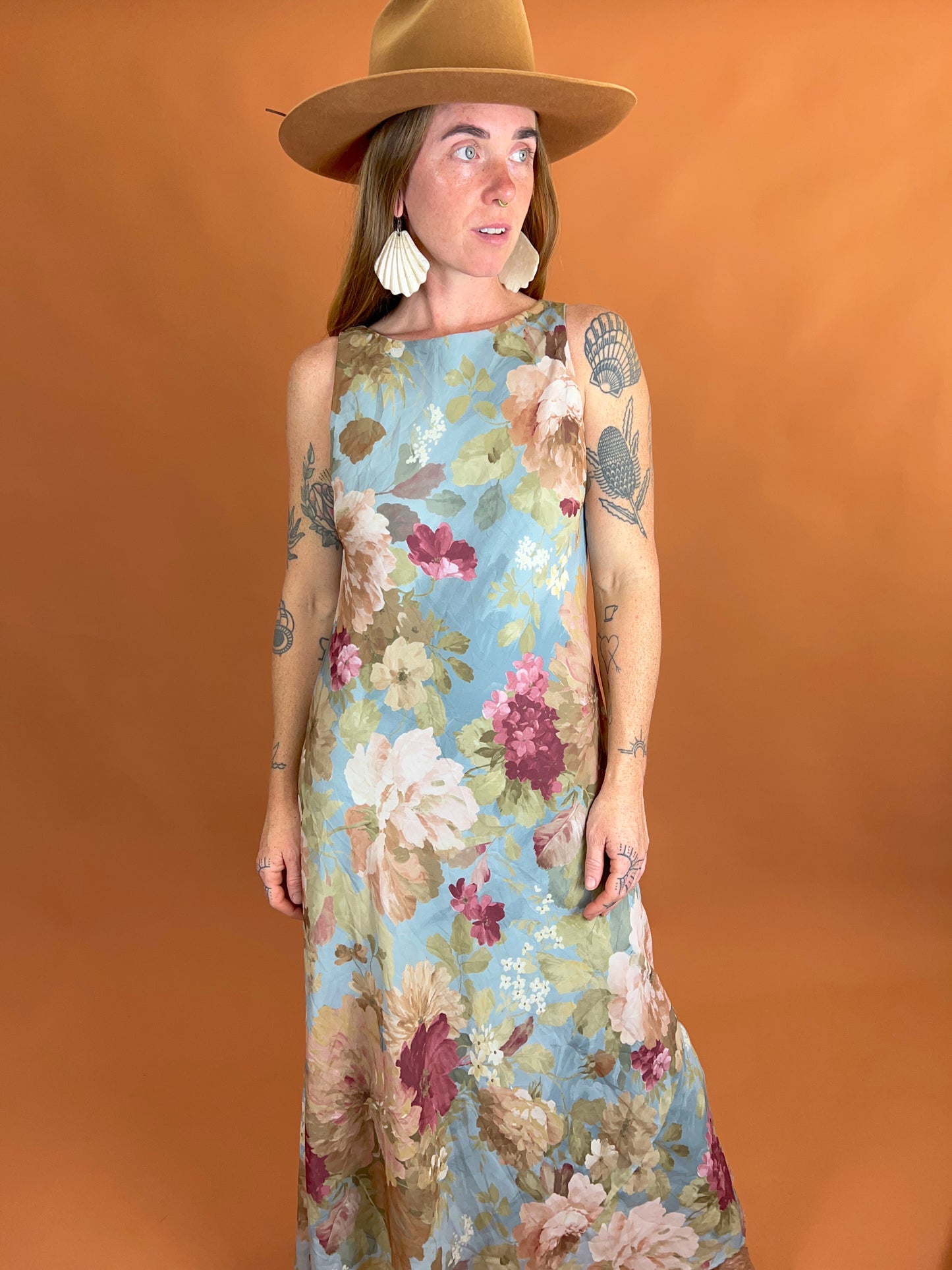 VINTAGE 70’s Floral Maxi Dress 10-14