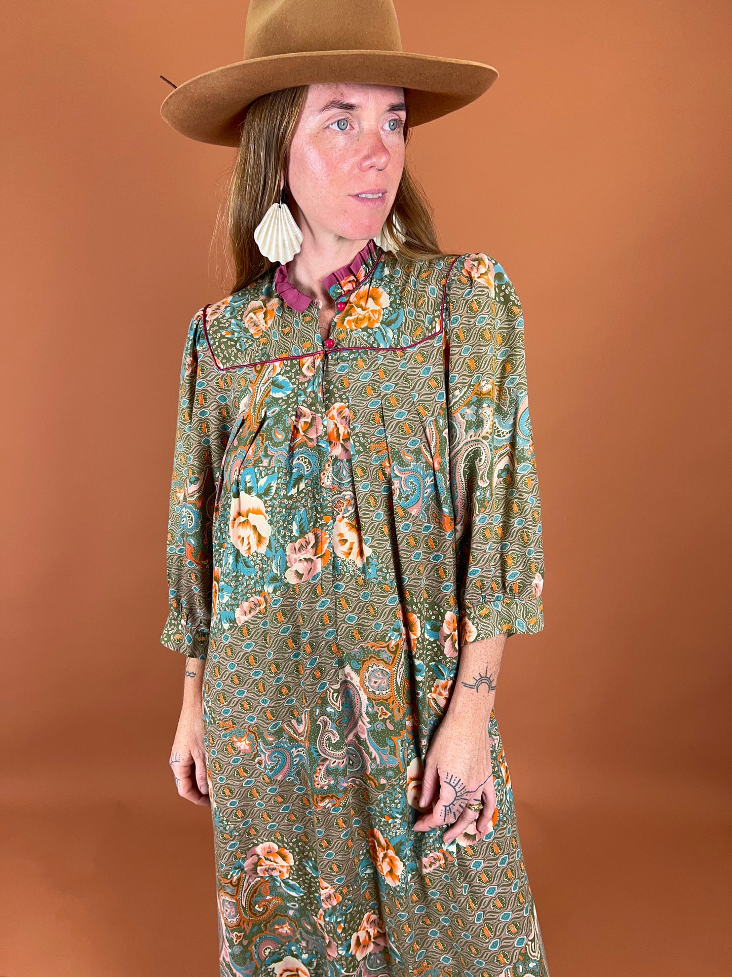 VINTAGE 60's Nightgown Maxi Dress 14