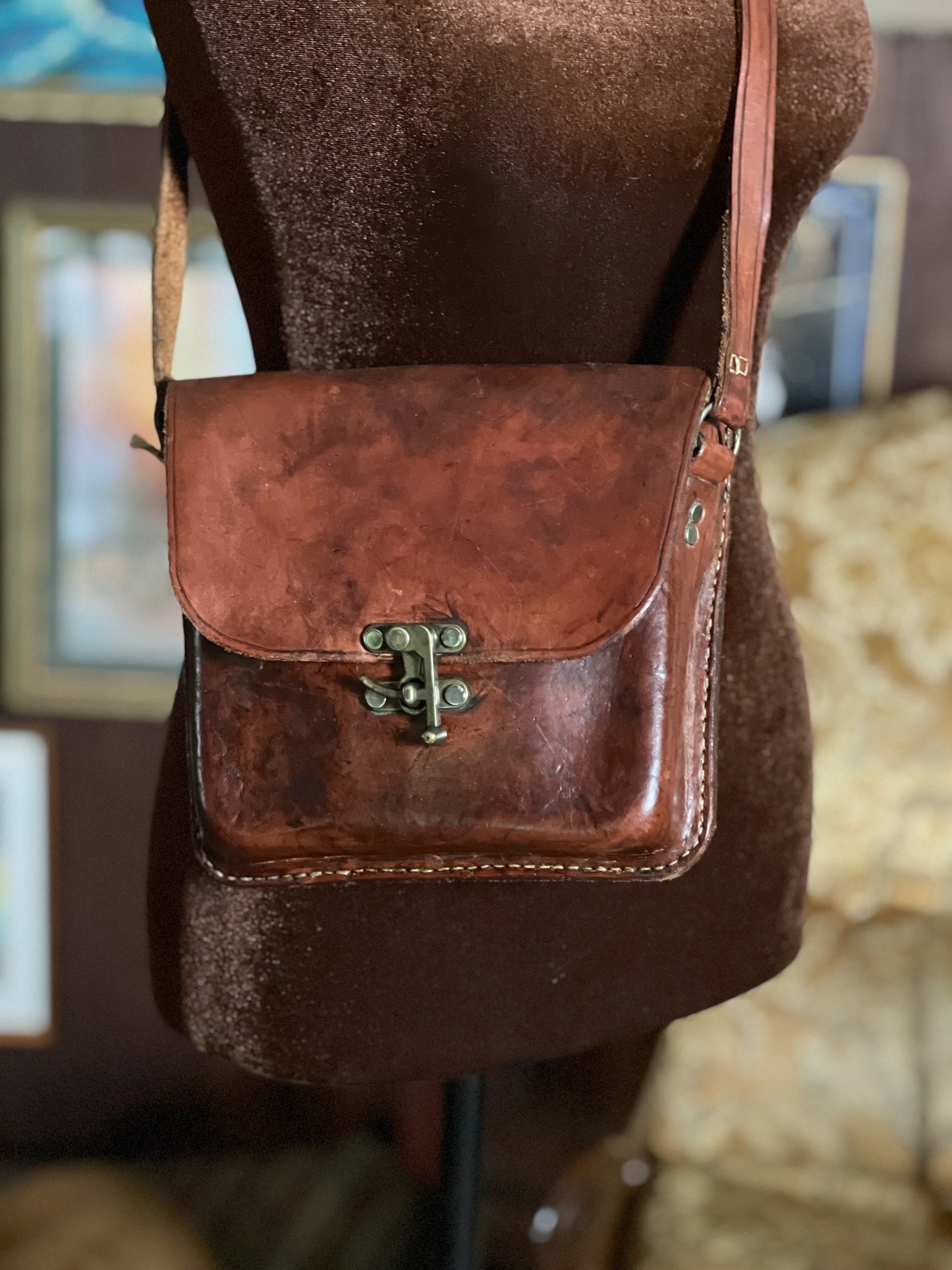VTG 50’s/60’s Handmade Leather Shoulder Bag