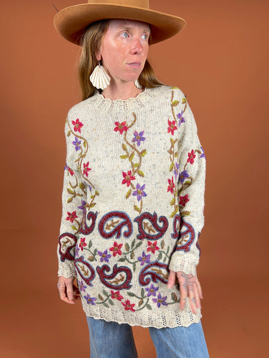 VINTAGE 90's Paisley Jumper 10-12