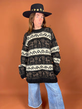 Load image into Gallery viewer, VTG 60&#39;s/70&#39;s Handmade Nordic Knit Wool Oversize Jumper 14-16