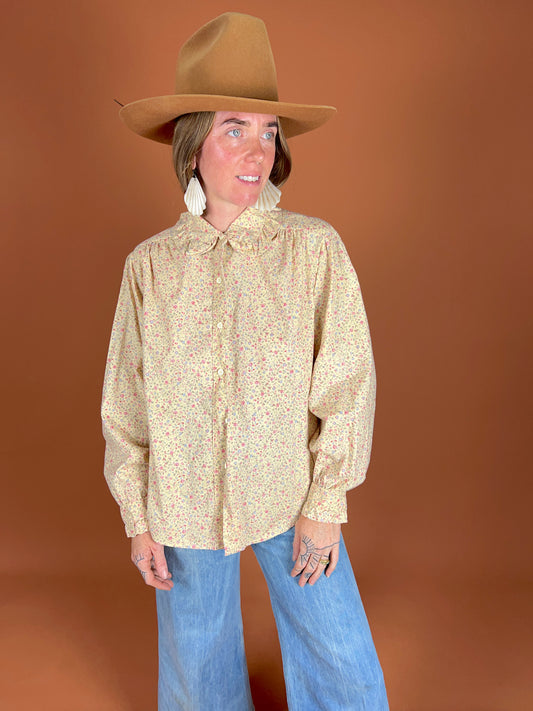 VINTAGE 60's Floral Shirt 14-16