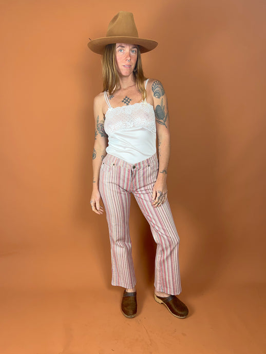 VTG Y2K High Waist Bootcut Stripe Jeans 12