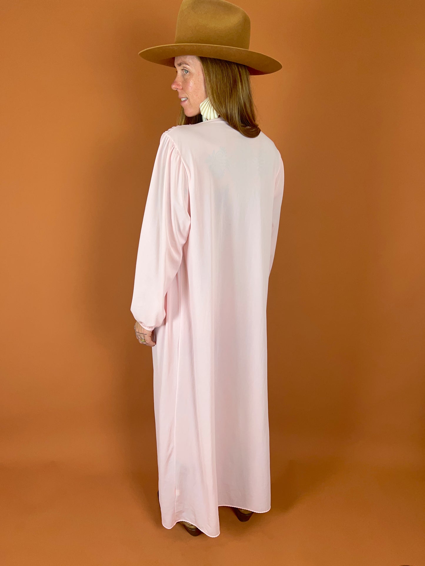 VINTAGE 60's Long Sleeve Nightgown Maxi Dress 14-16