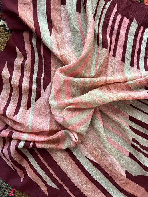 VTG 70's Pattern Pink & Cherry Scarf