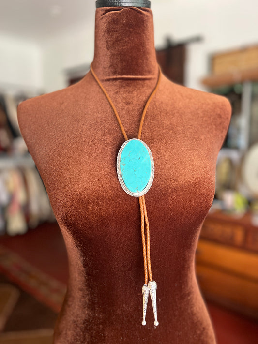 ISAC Bolo Oval Turquoise Necklace