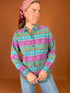 VTG 70's Woven Cotton Shirt 12-14