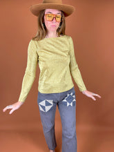 Load image into Gallery viewer, VTG 60&#39;s/70&#39;s Golden Lurex Shimmer Long Sleeve Top 8