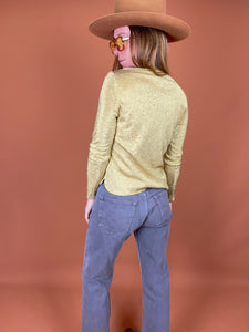 VTG 60's/70's Golden Lurex Shimmer Long Sleeve Top 8