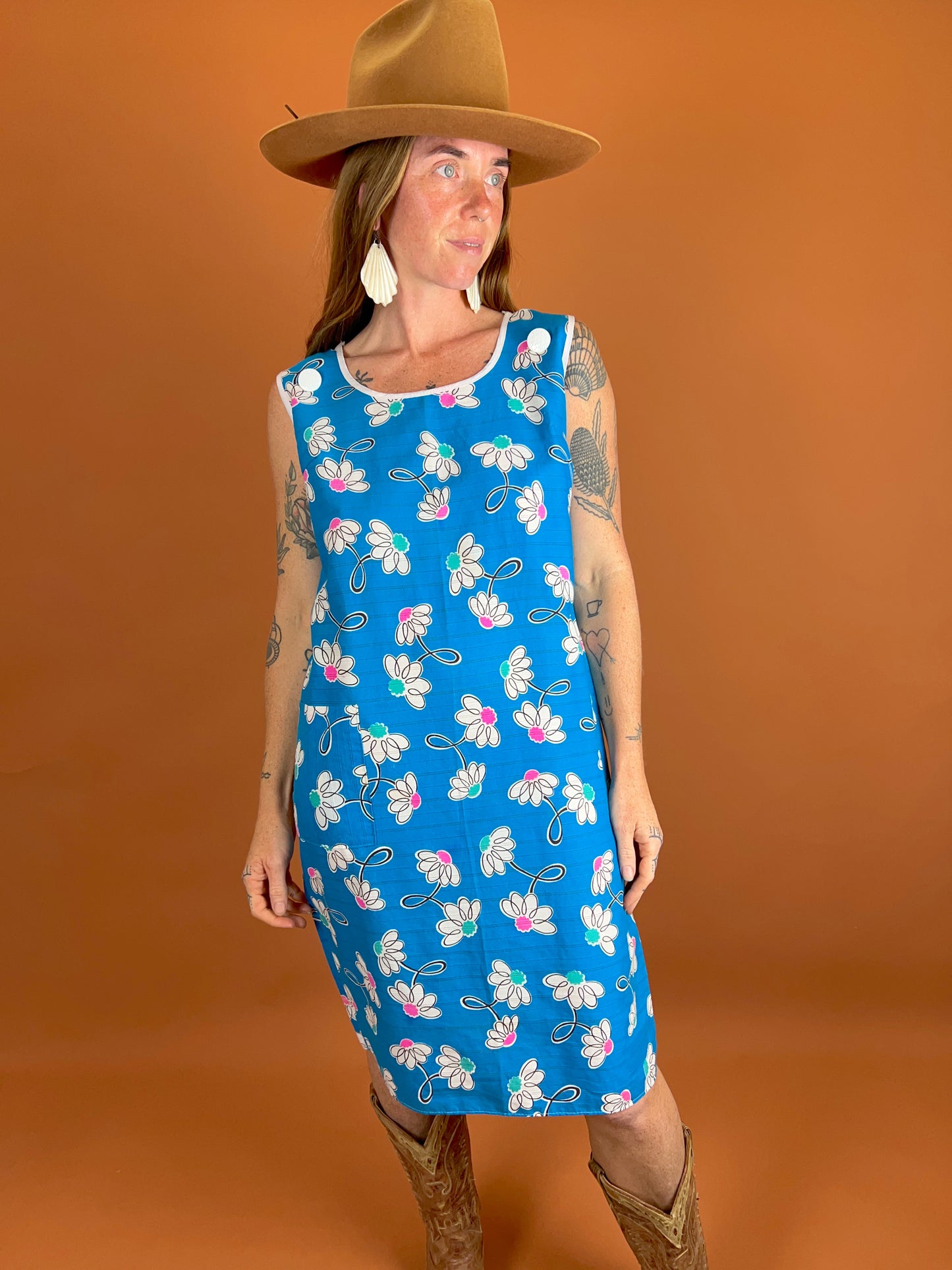VINTAGE Floral Midi Dress 12-14