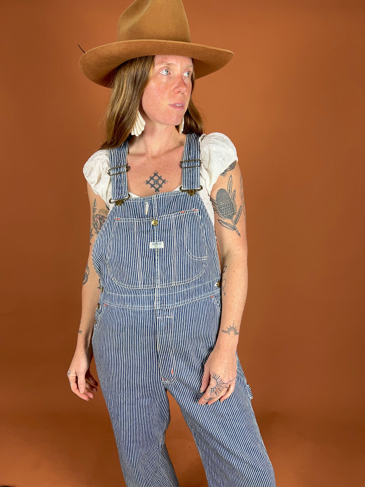 VINTAGE 80's Hickory Stripe Overalls 8-10