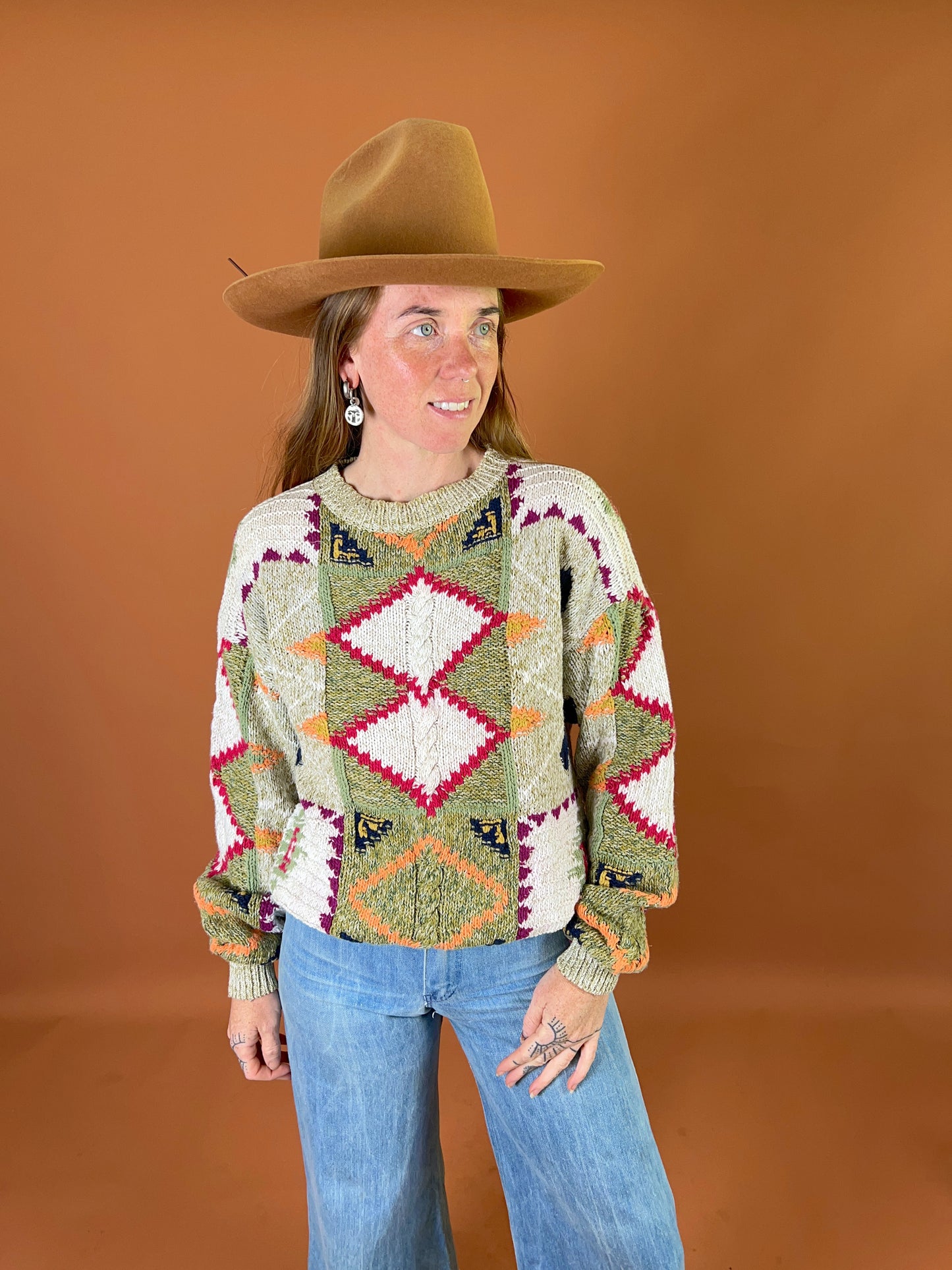 VINTAGE 70's/80's Cotton Knit Jumper 12-14