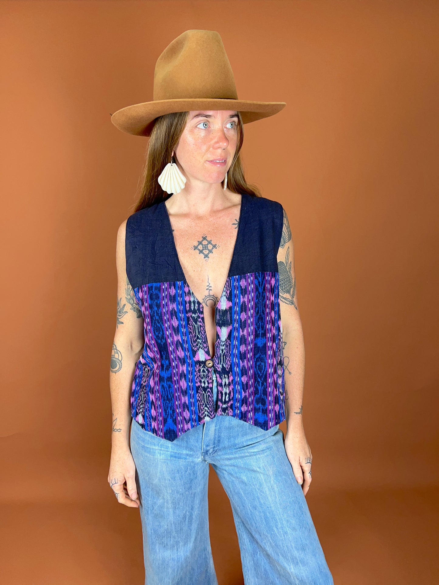 VINTAGE 70's Guatemala Woven Vest 12