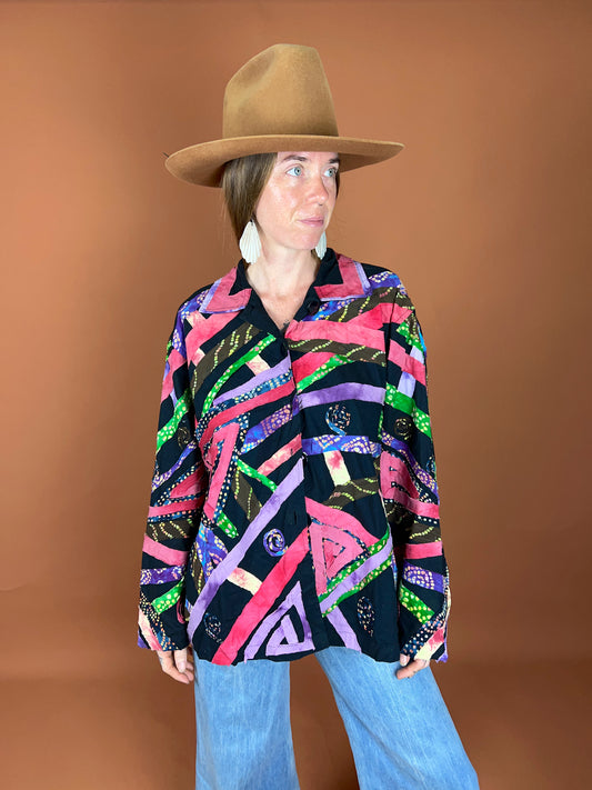 VINTAGE 90's Patchwork Jacket 16