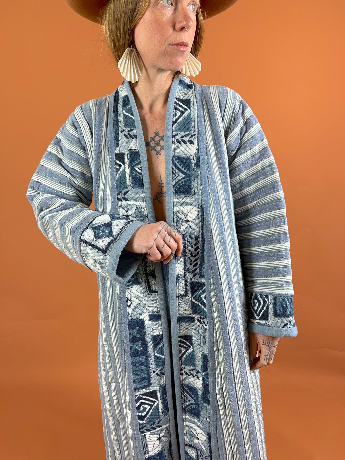 VINTAGE 80’s Reversible Long Jacket/Robe Free Size