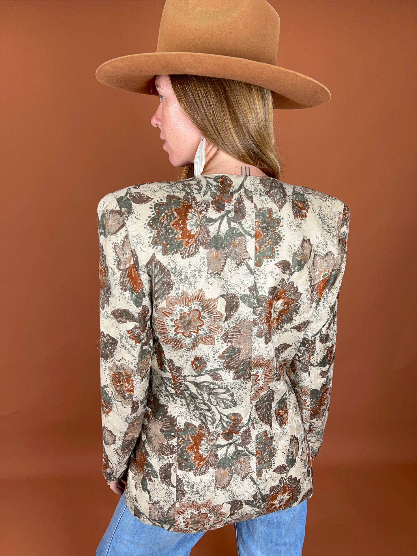 VINTAGE 80's Printed Jacket 8-10