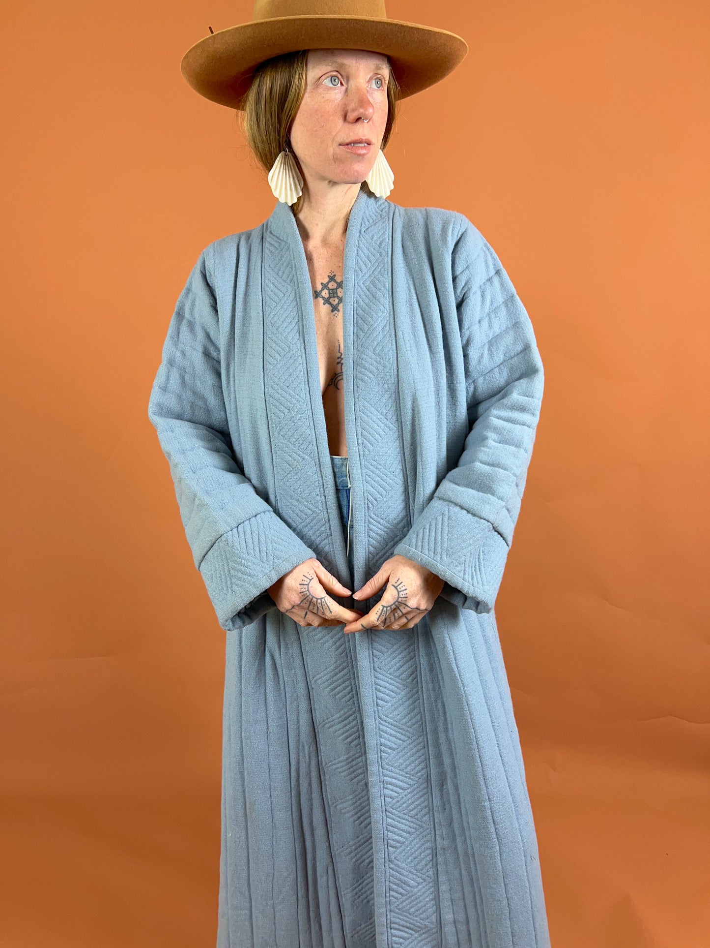VINTAGE 80’s Reversible Long Jacket/Robe Free Size