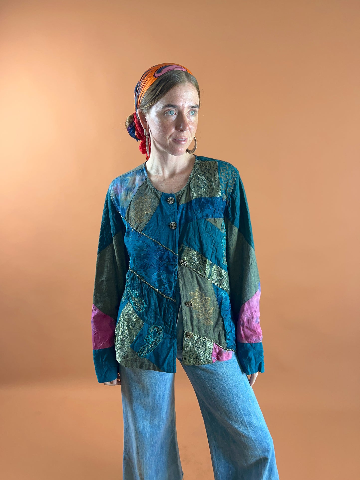 VINTAGE 70's/80's Patchwork Paisley Jacket 12-14