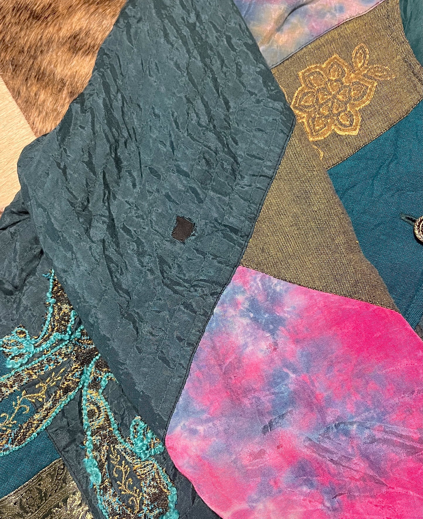 VINTAGE 70's/80's Patchwork Paisley Jacket 12-14