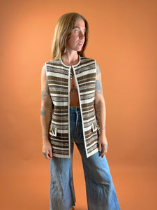 VTG 70's Long Line Vest 10-12