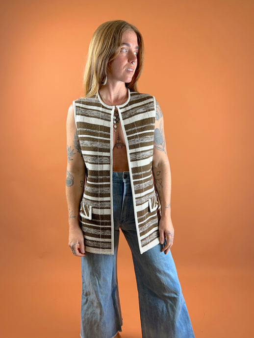 VTG 70's Long Line Vest 10-12
