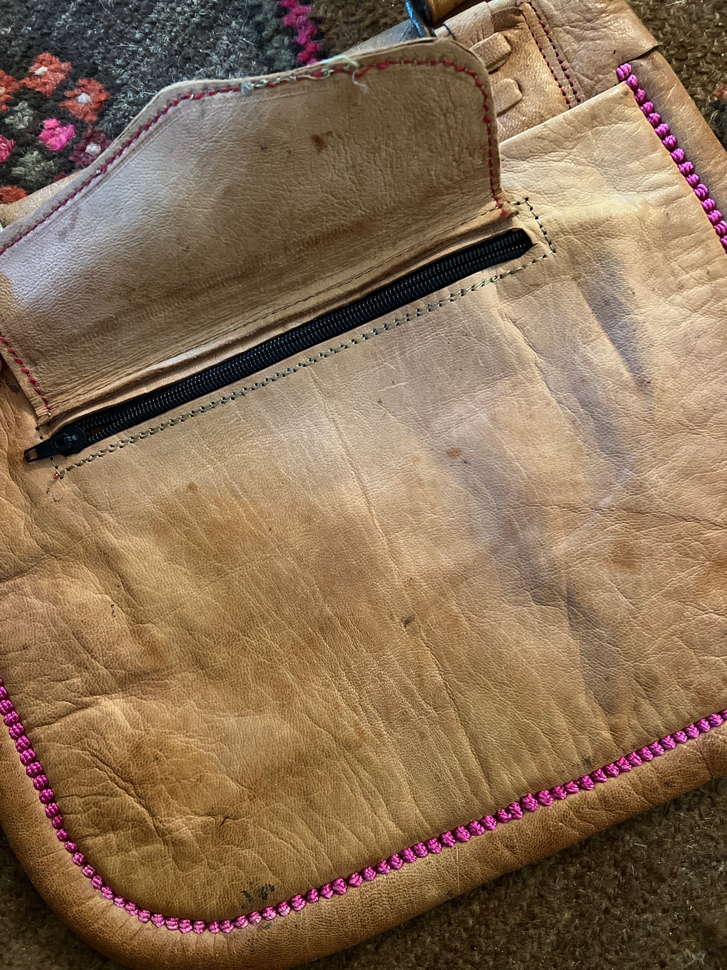 VINTAGE 80's Moroccan Leather Bag