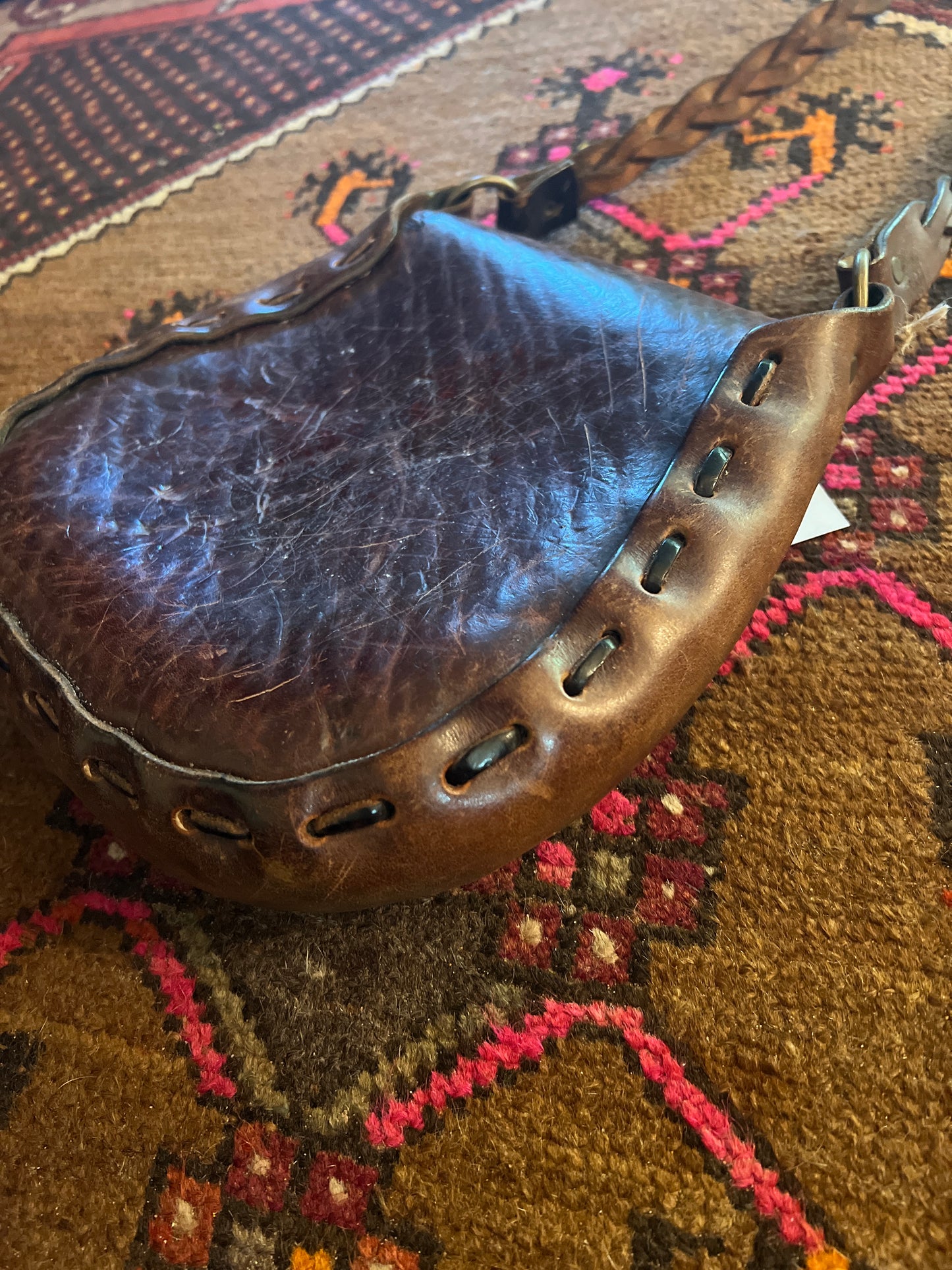 VINTAGE 70's Tooled Leather Bag