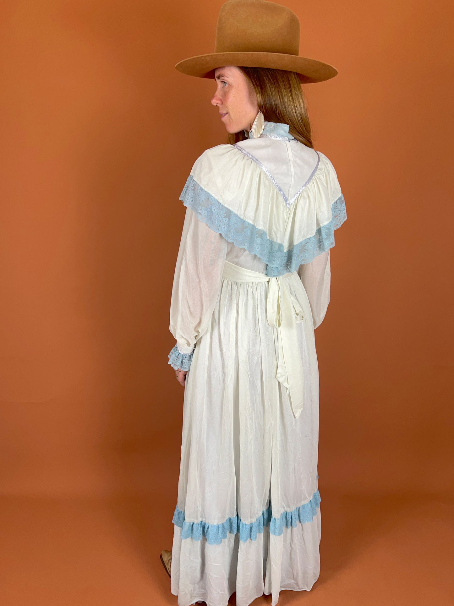 VINTAGE 60's Prairie Maxi Dress 8