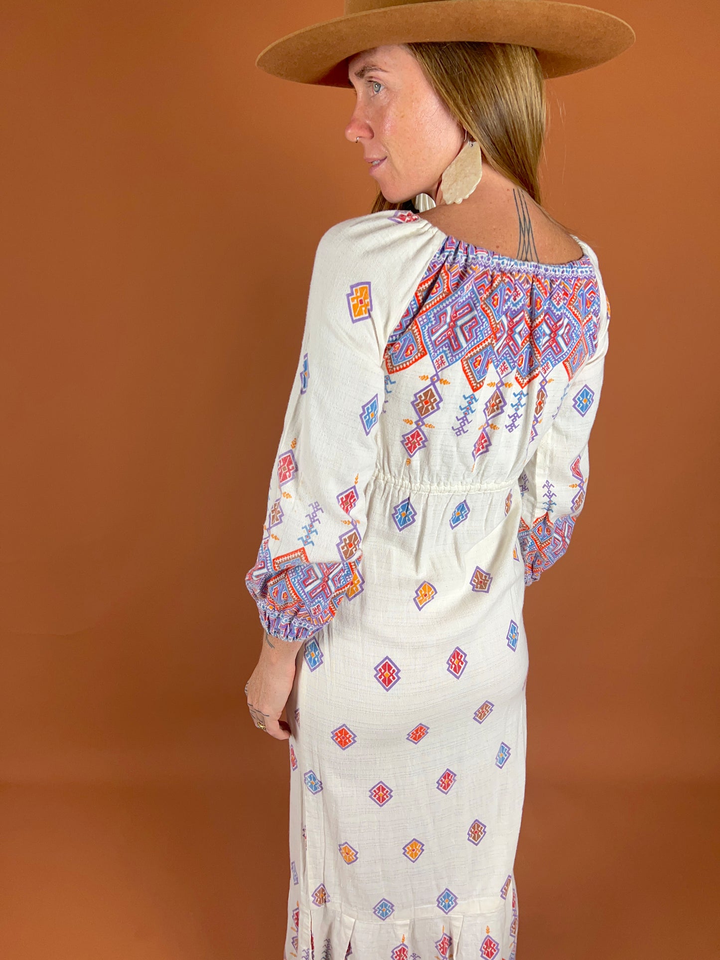 VINTAGE 70's Aztec Maxi Dress 8