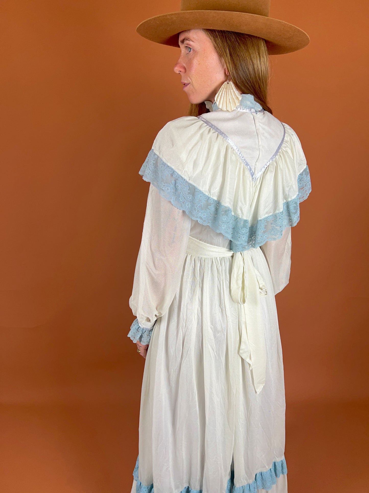 VINTAGE 60's Prairie Maxi Dress 8