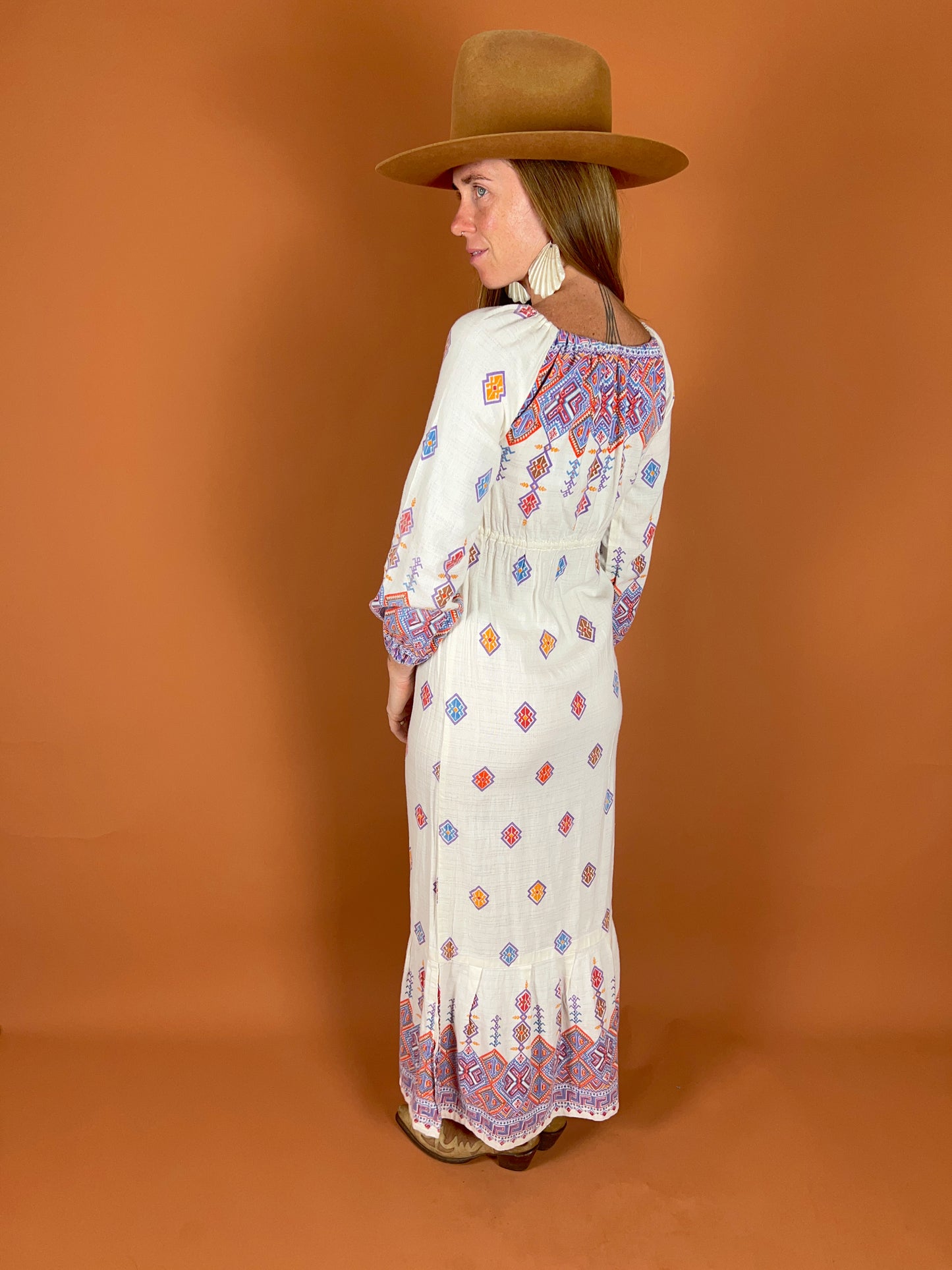 VINTAGE 70's Aztec Maxi Dress 8