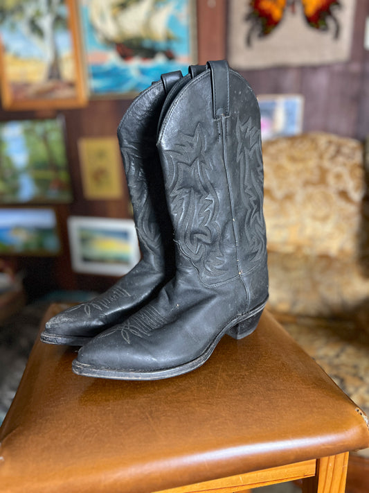 VINTAGE 70's Leather Cowboy Boots 8/38.5