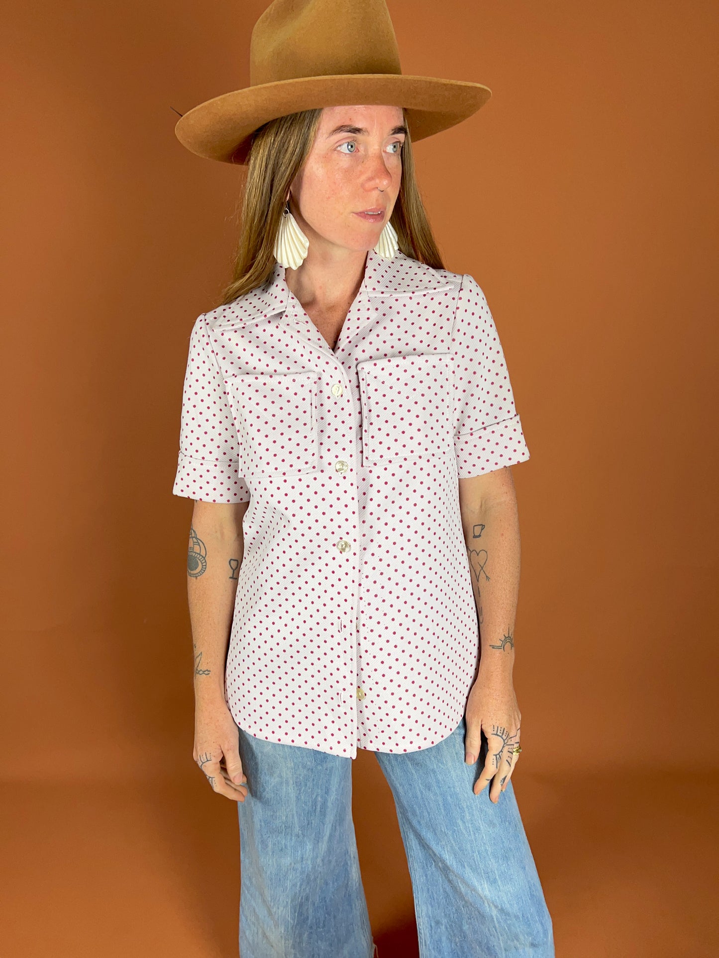 VINTAGE 70's Safari Shirt 8-10