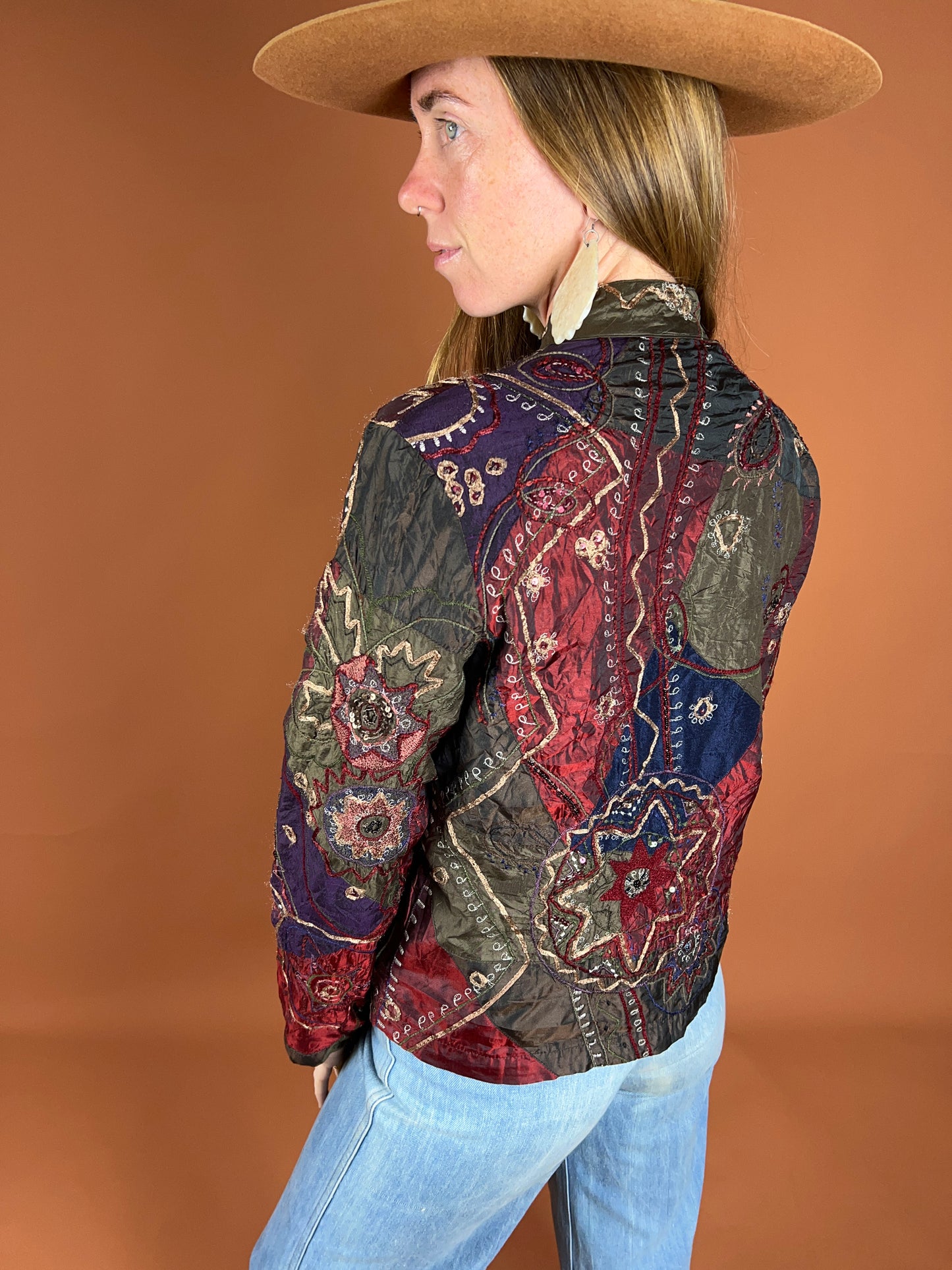 VINTAGE 80's Patchwork Jacket 8-10