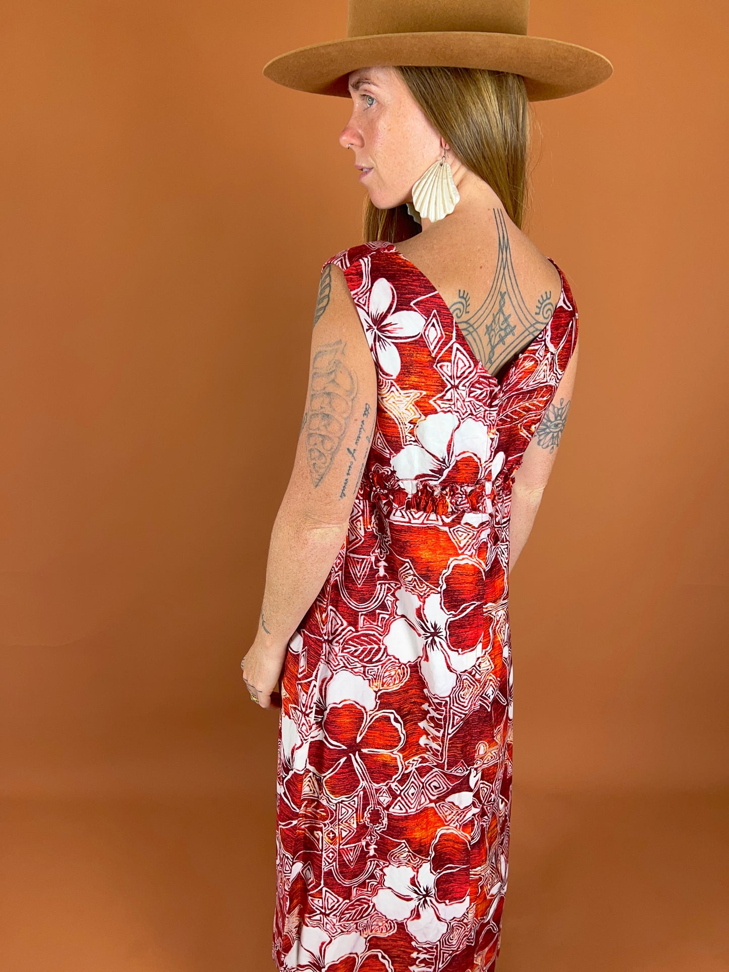 VINTAGE 70's Floral Maxi Dress 12-14