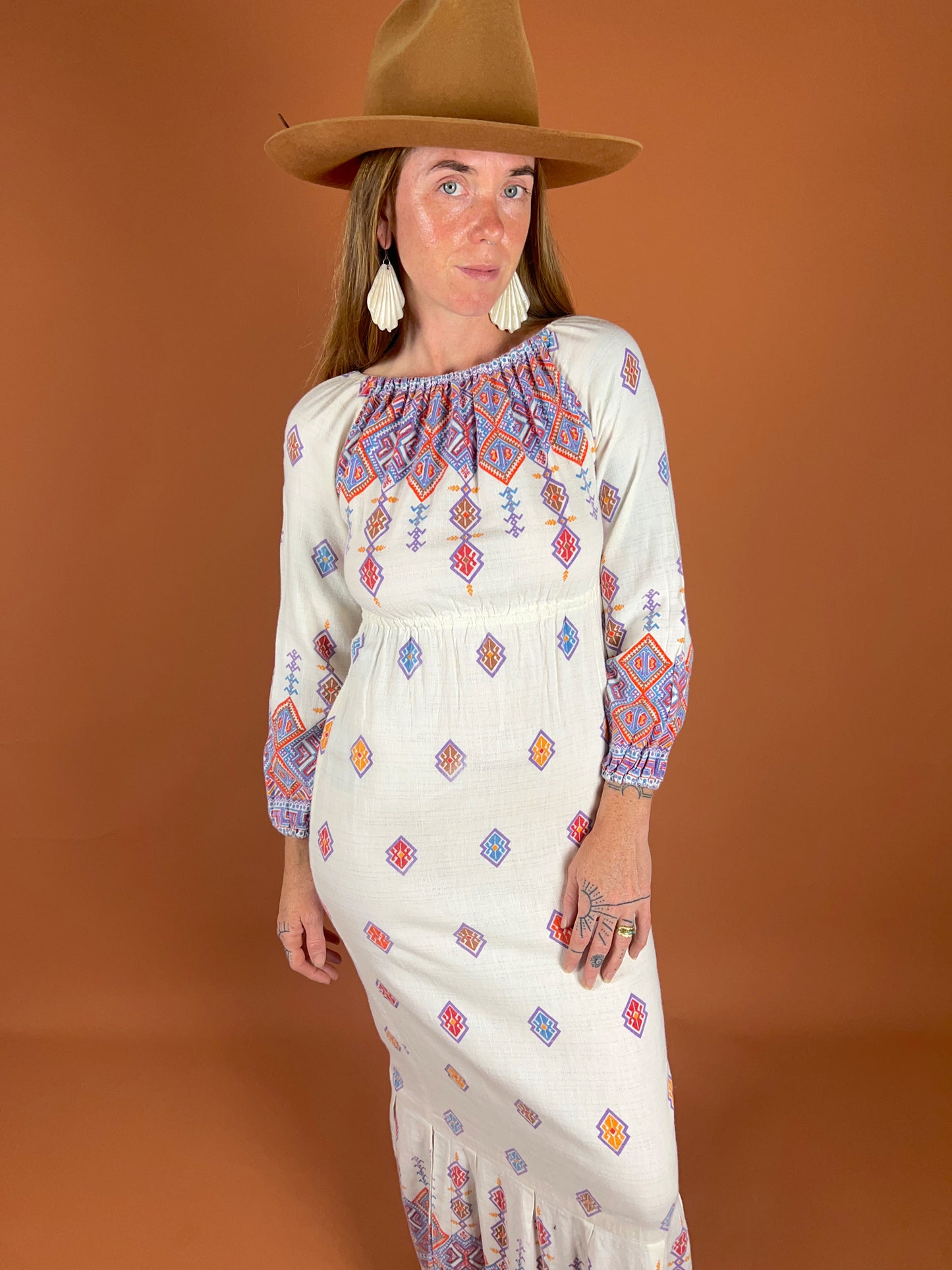 VINTAGE 70's Aztec Maxi Dress 8