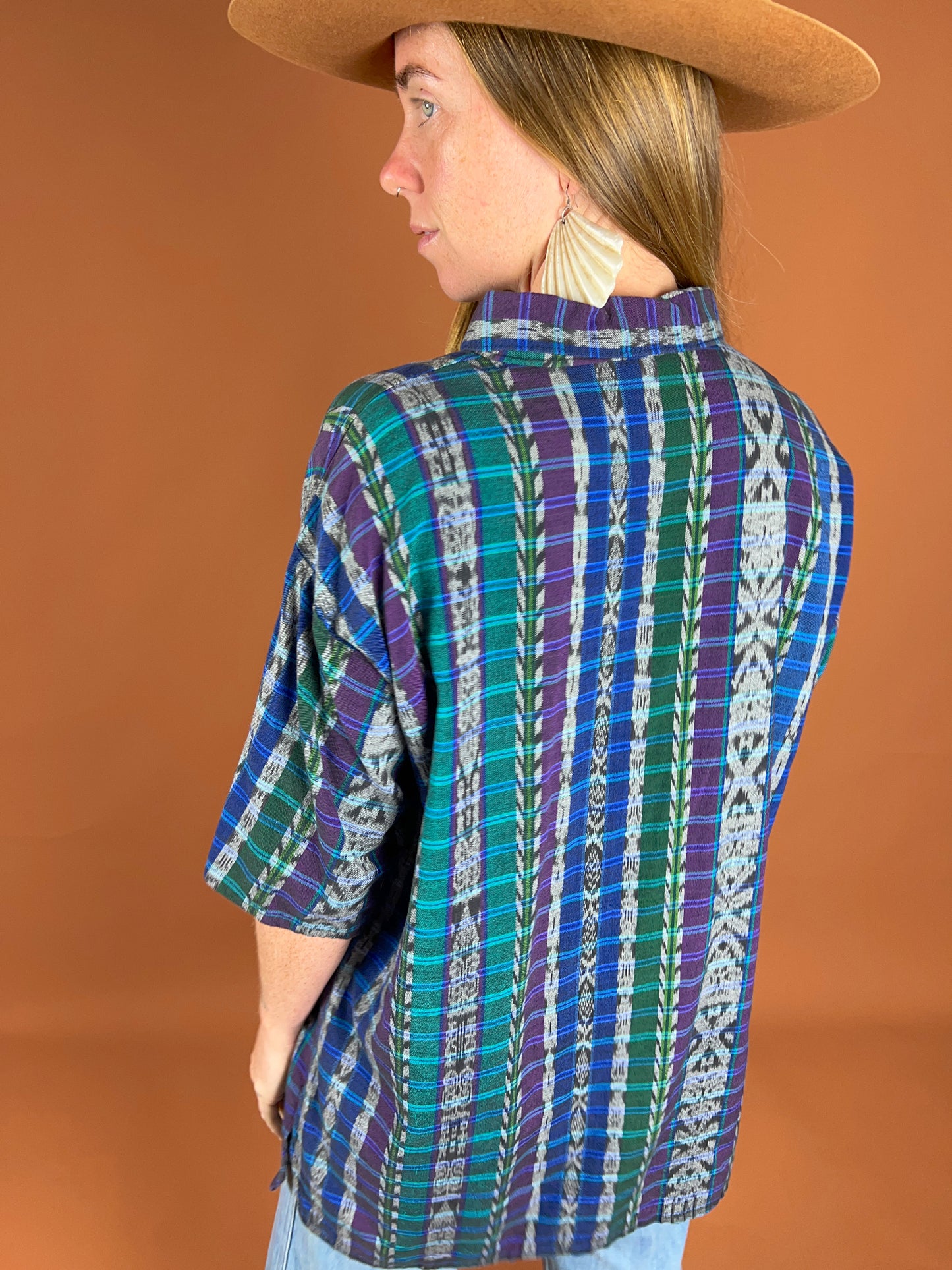 VINTAGE 80's Aztec Shirt 14-16
