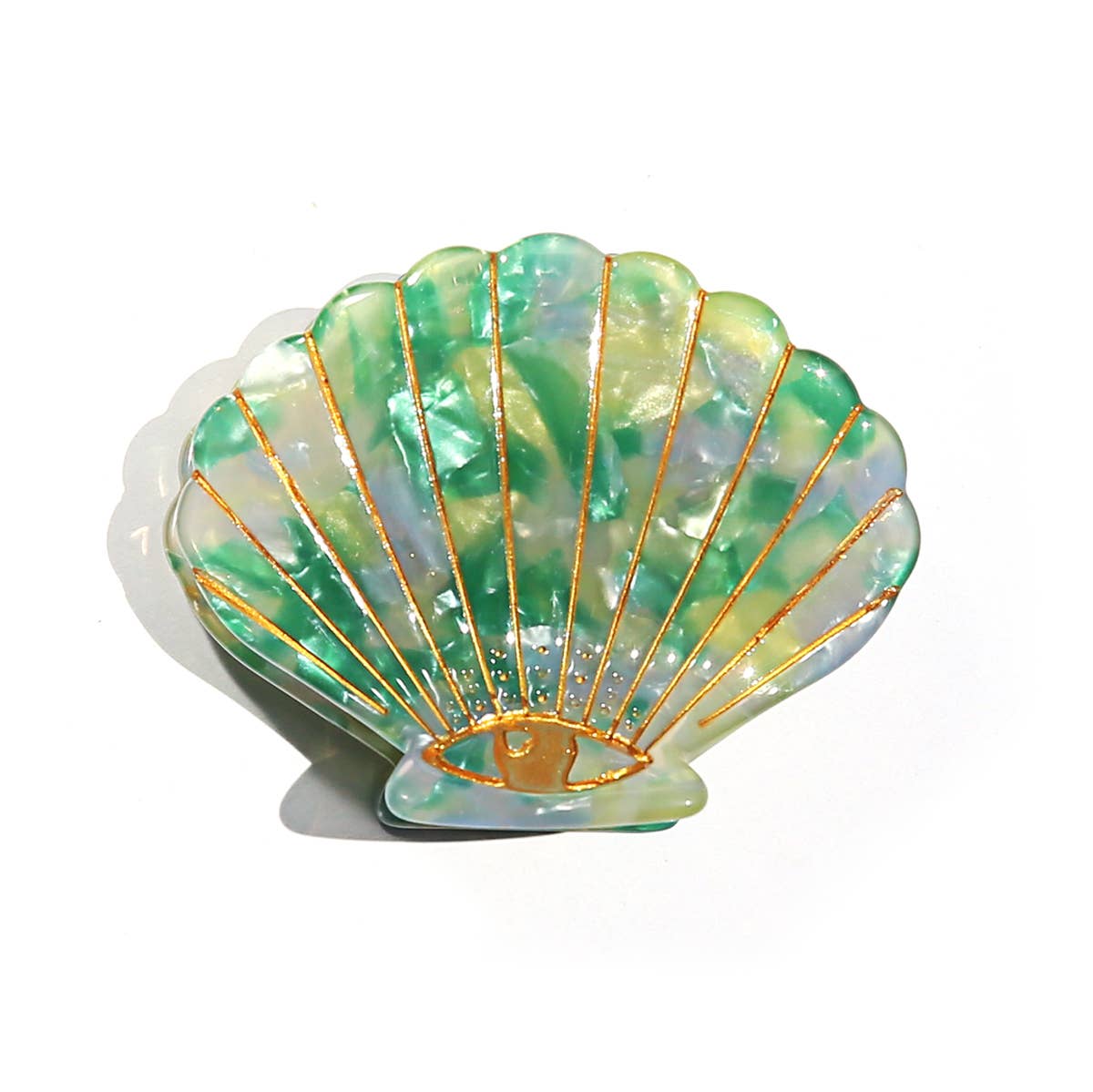 KINGSTON JEWELLERY Green Mix Shell Mini Clip