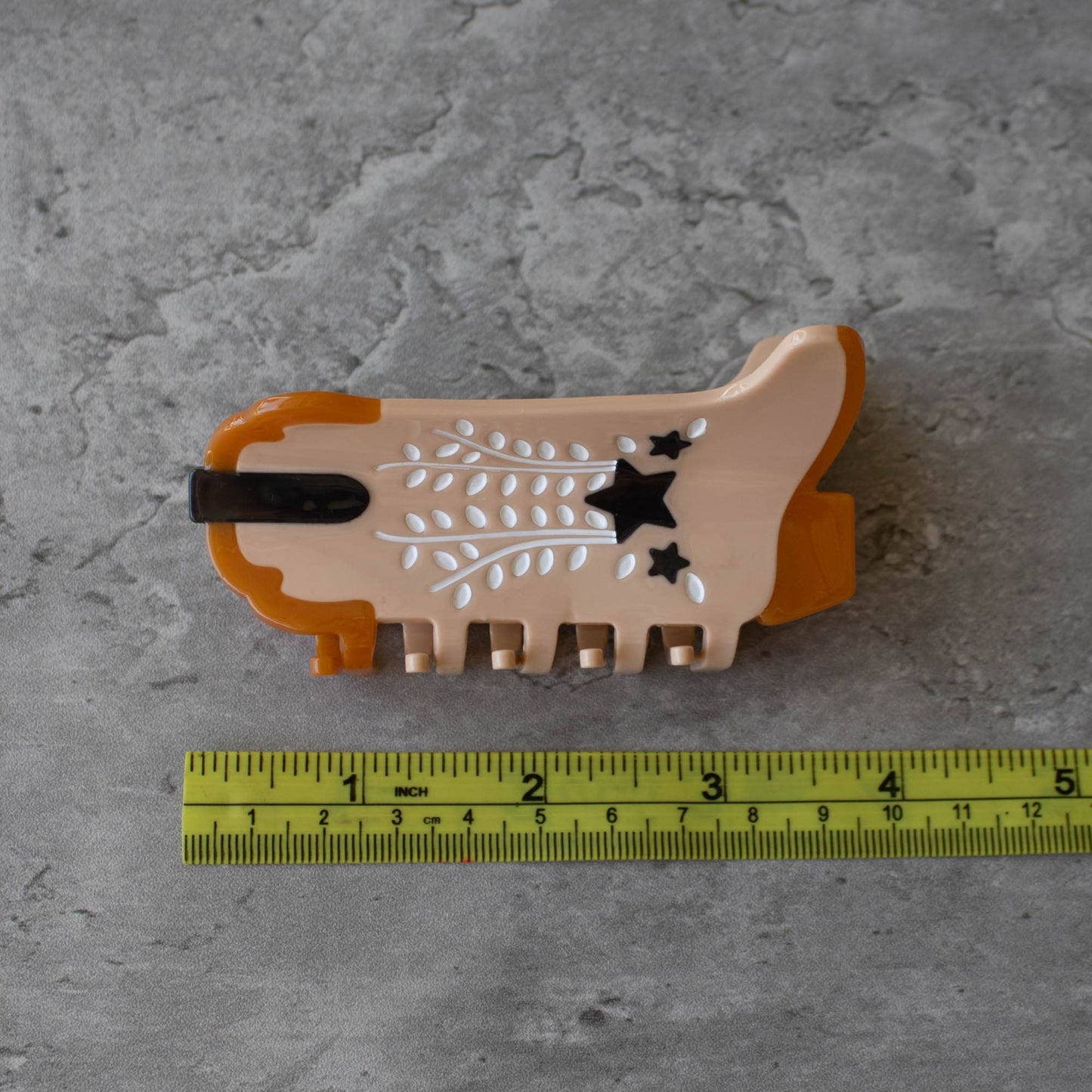 TIPOLOGY Eco Shooting Star Cowboy Boots Hair Claw Clip: Oatmeal
