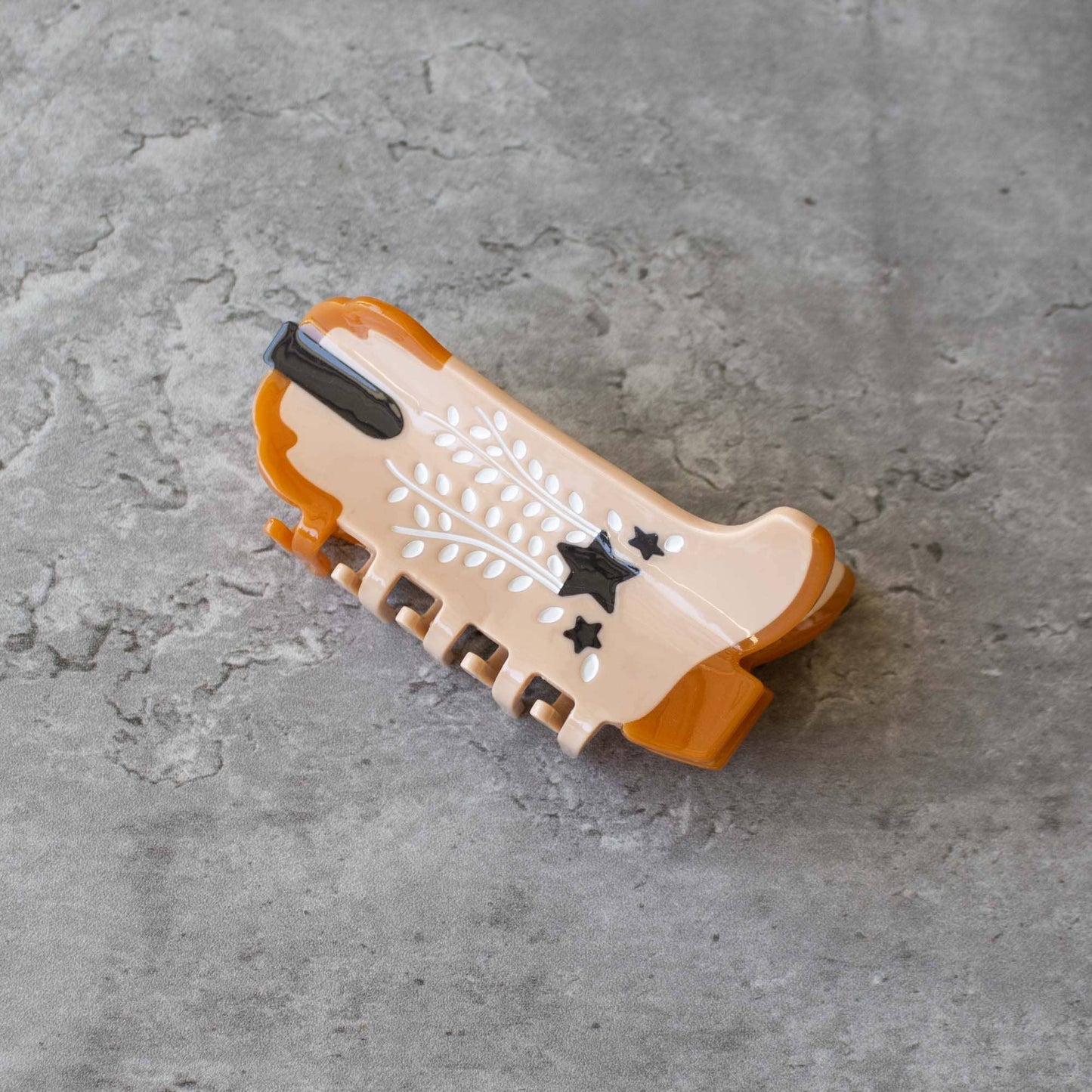 TIPOLOGY Eco Shooting Star Cowboy Boots Hair Claw Clip: Oatmeal