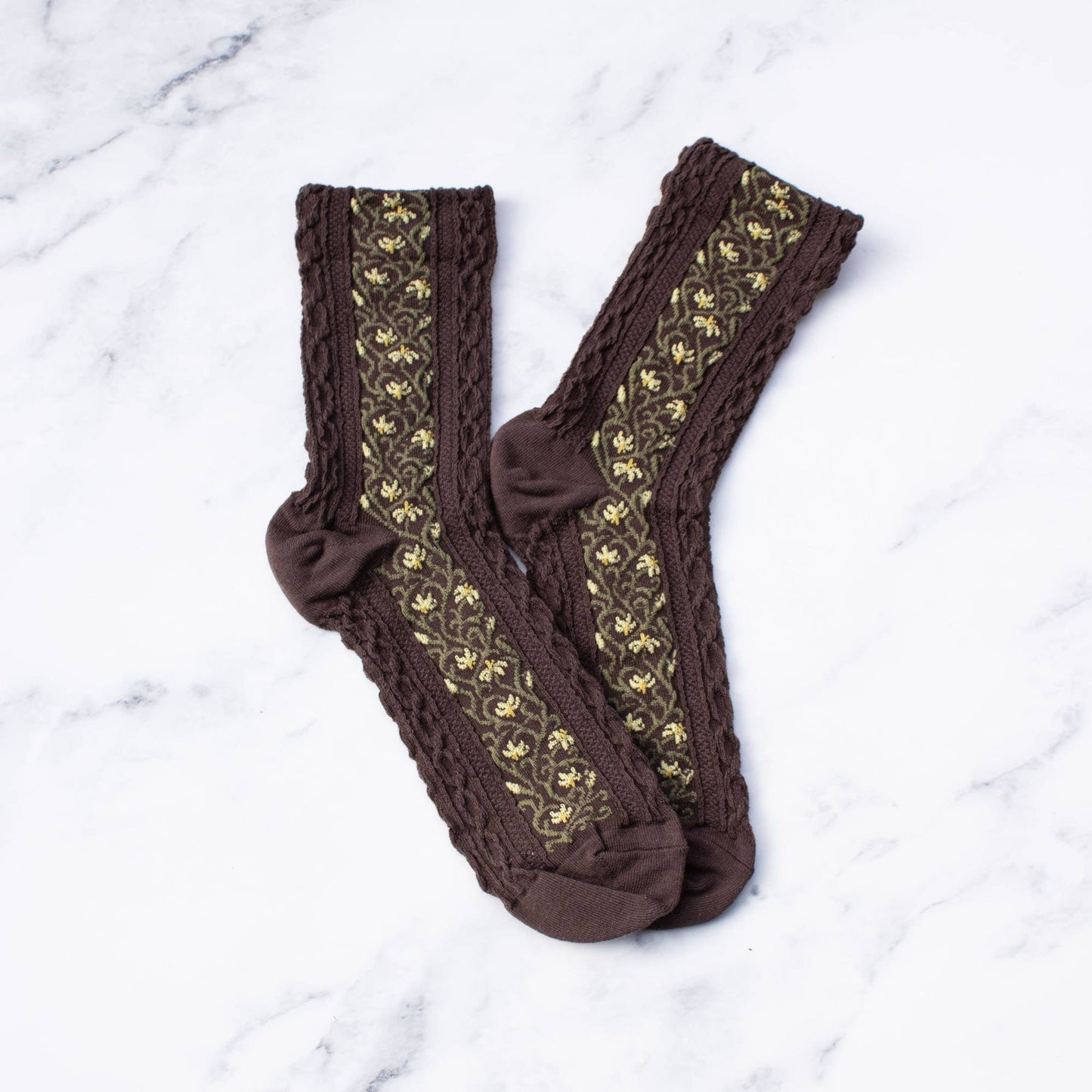 TIPOLOGY Emma Women's Vintage Socks: Dark Brown