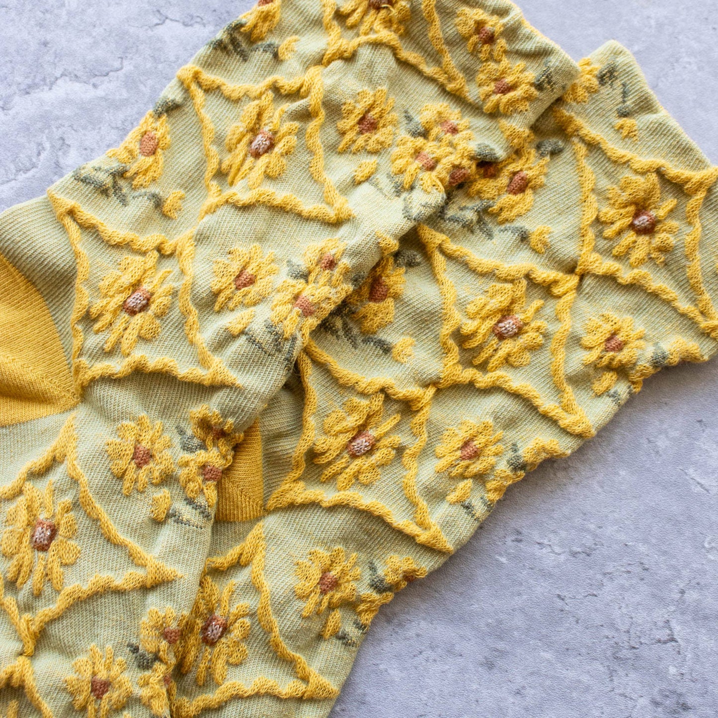TIEPOLOGY Floral Casual Socks Olive/Mustard