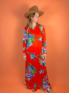 VTG Floral Maxi Dress 10-12